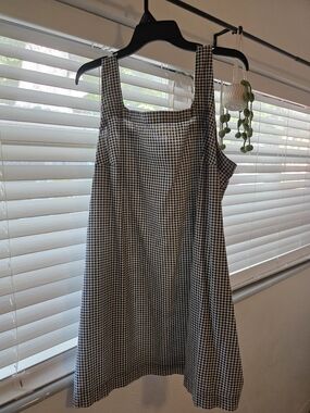 Black & White Gingham Square-Neck Sundress